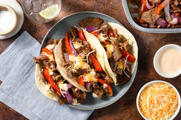 Saucy Salsa Verde Steak Fajitas