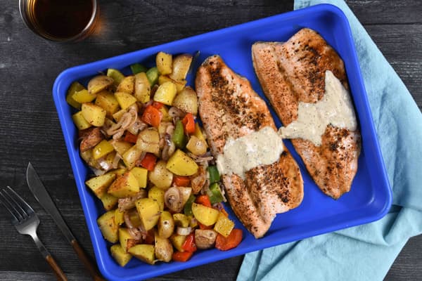 Sheet Pan Trout and Truffle Cream