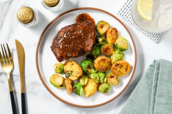 Sirloin with Red Wine-Shallot Reduction