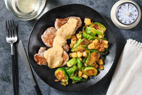 Pork Medallions and Bacon-Apple Hash