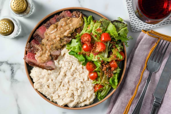 Sirloin Steak with Creamy Shallot Sauce