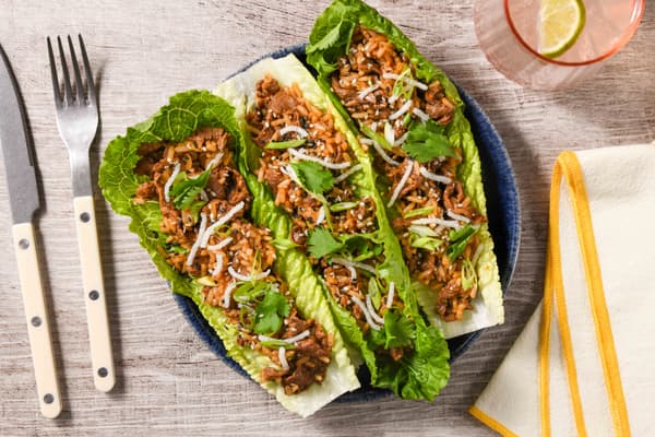 Sizzling Sesame Steak Lettuce Cups