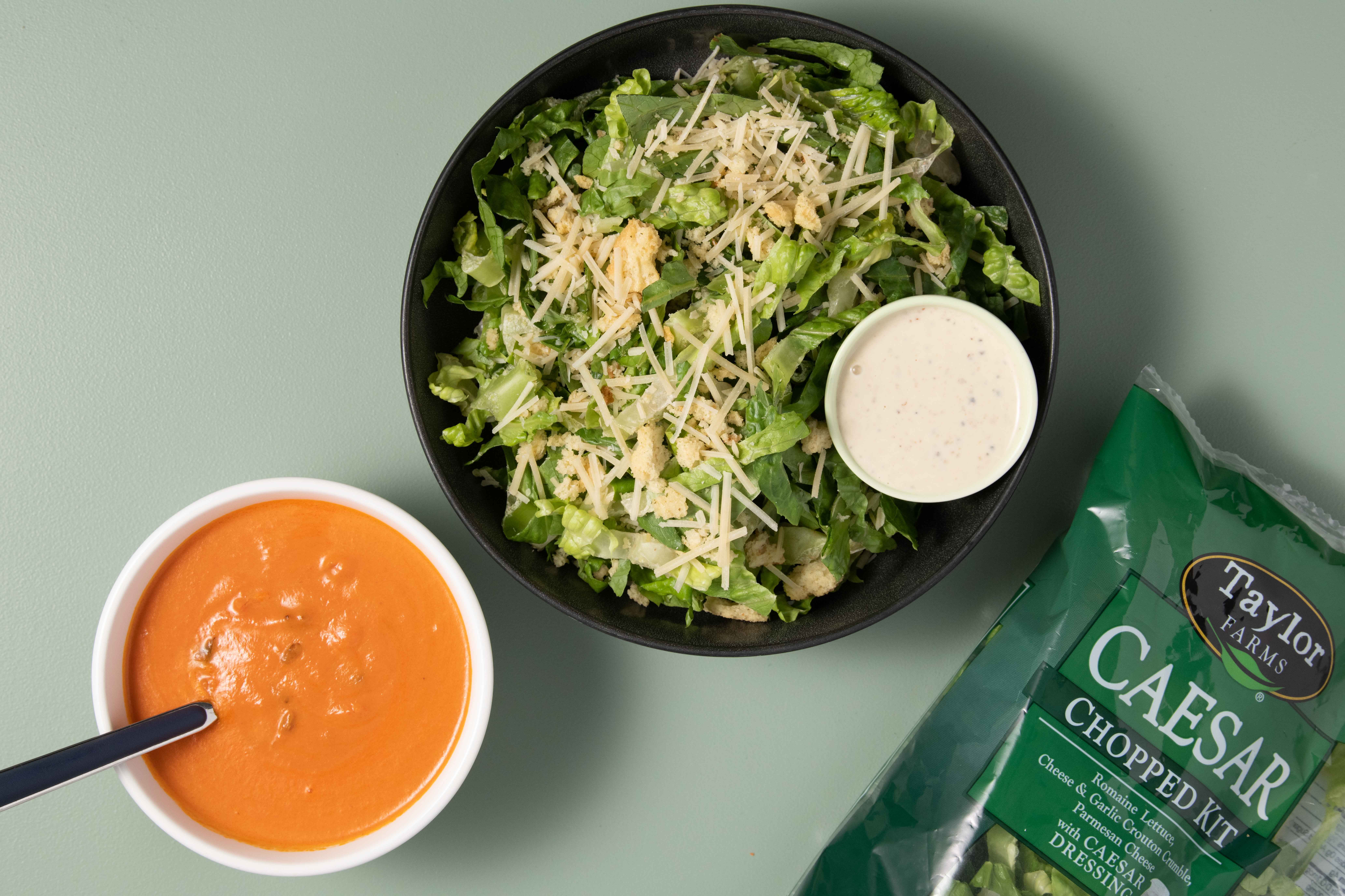 Caesar Chopped Salad & Creamy Tomato Soup Recipe - Home Chef