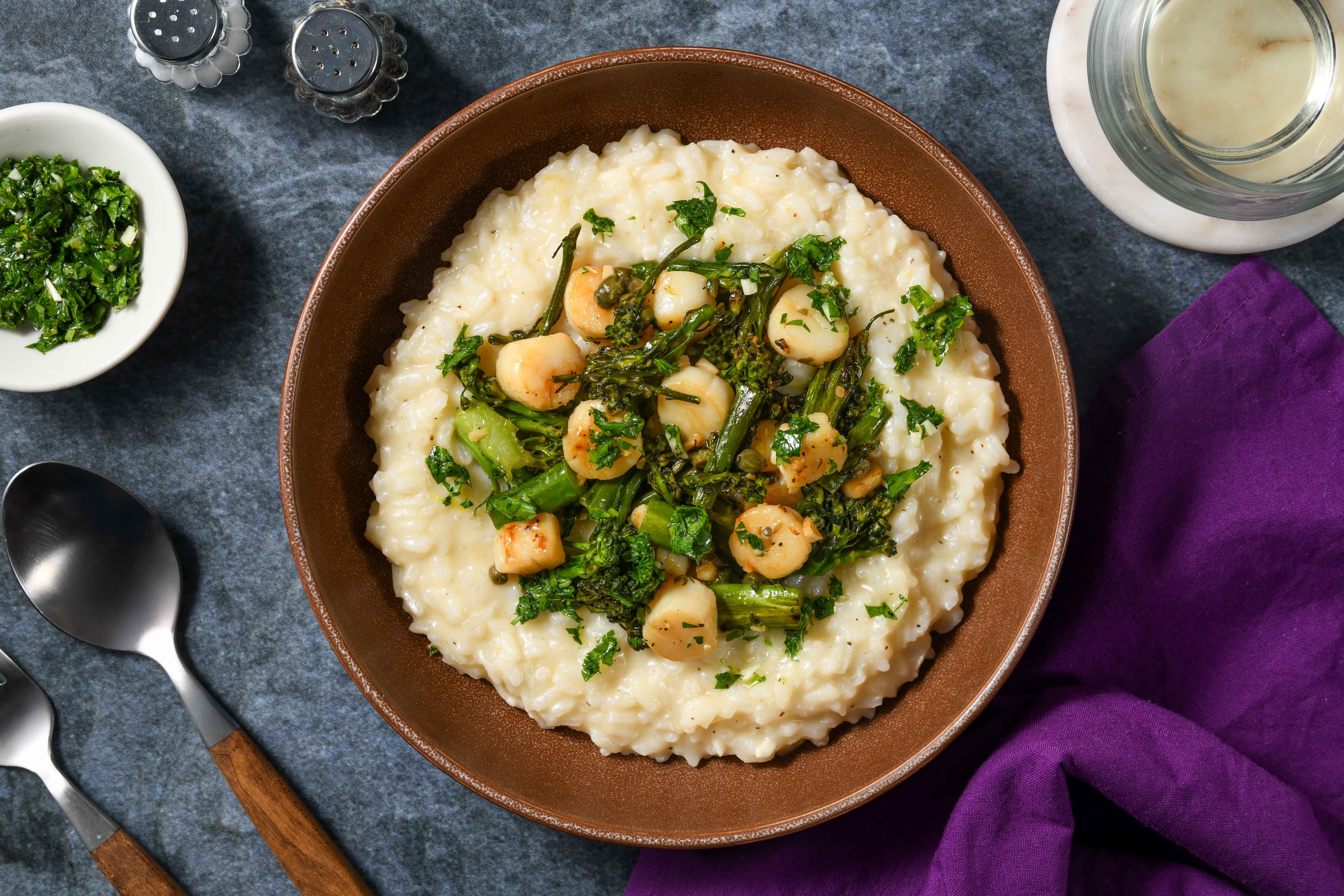 Scallops Rockefeller Risotto Petite Scallop Risotto Piccata Recipe - Home Chef
