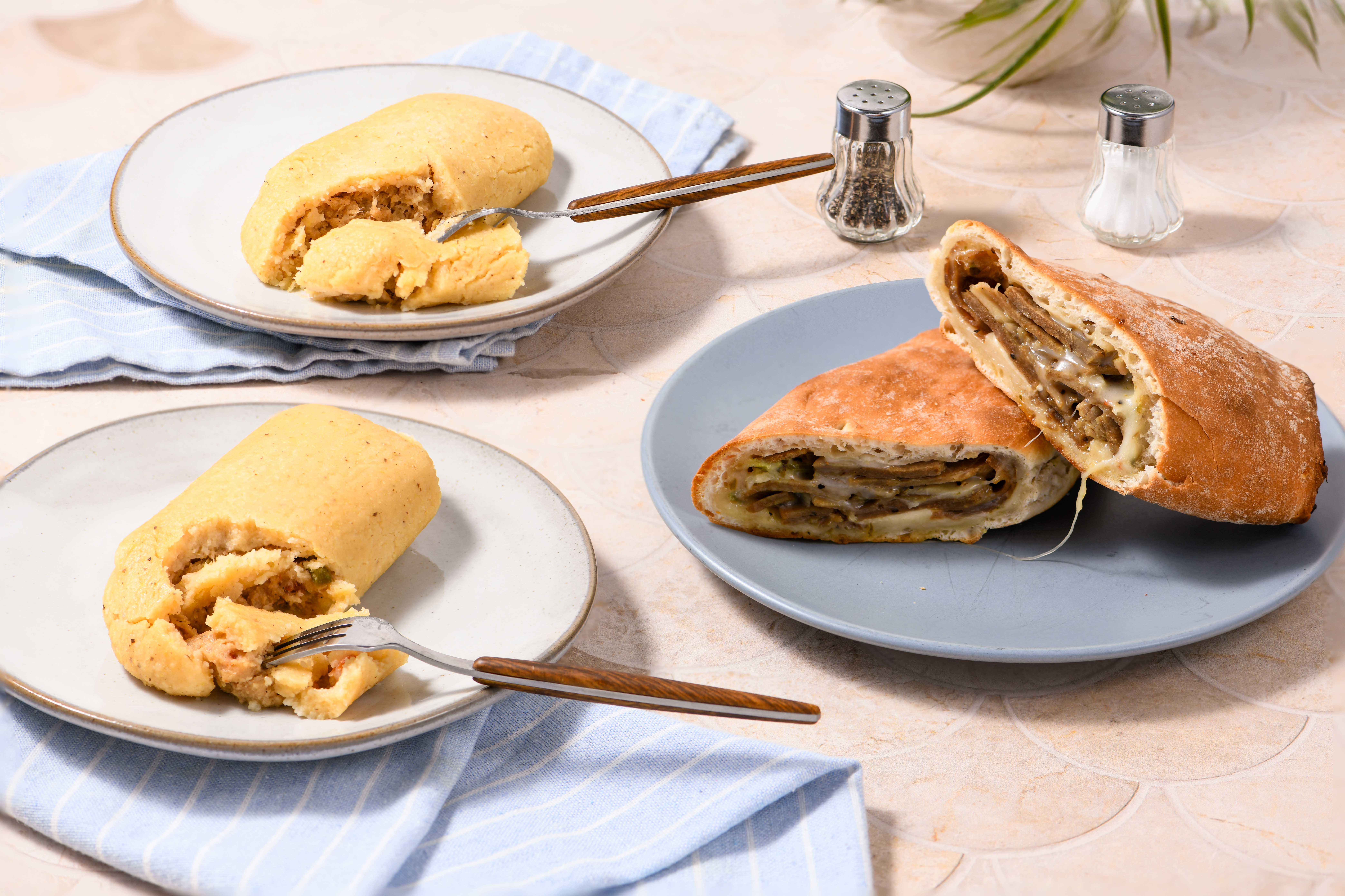 Italian Beef & Hot Giardiniera Calzone and Green Chile & Cheese Tamales