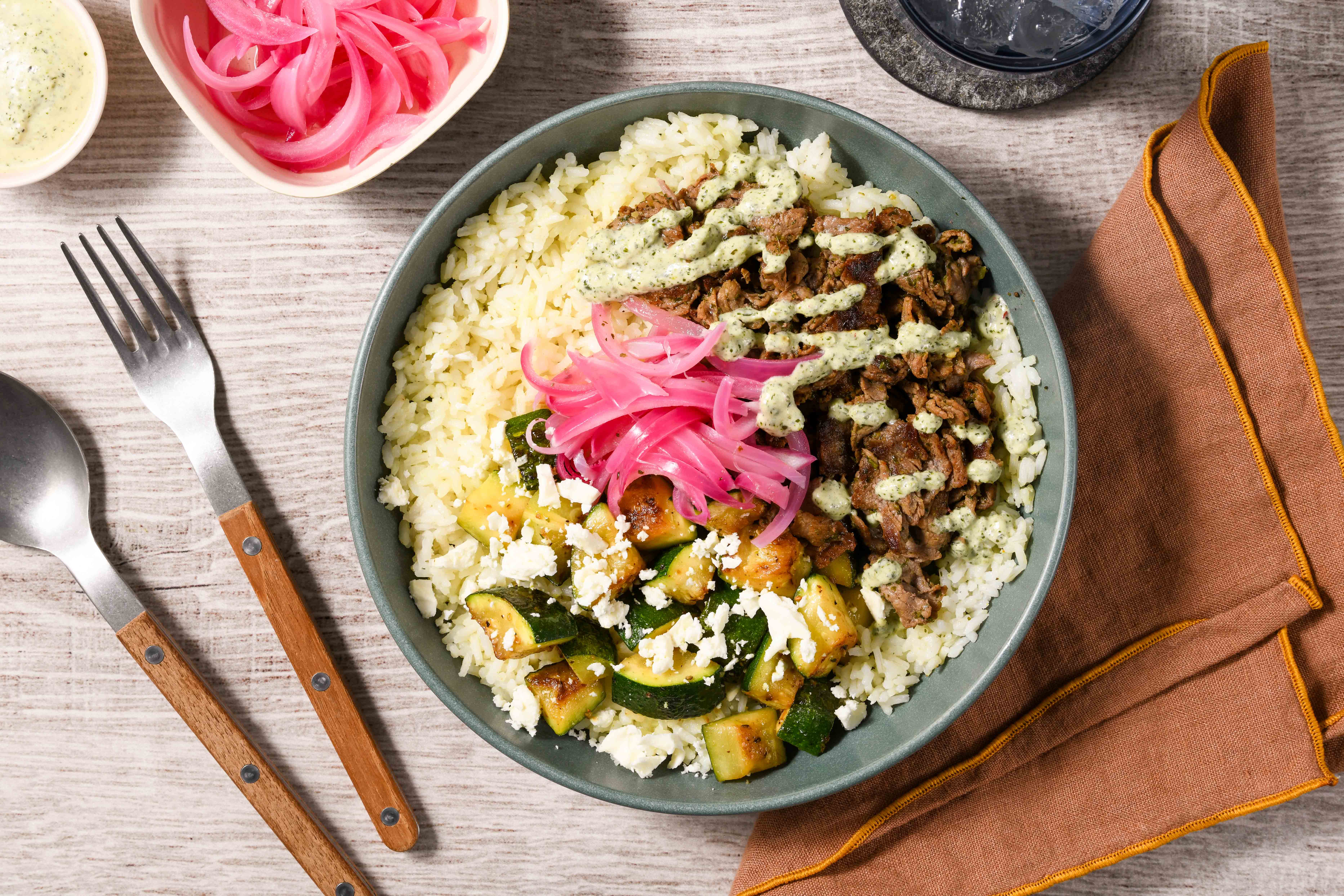 Build-Your-Own Herby Feta Beef Bowl Recipe - Home Chef