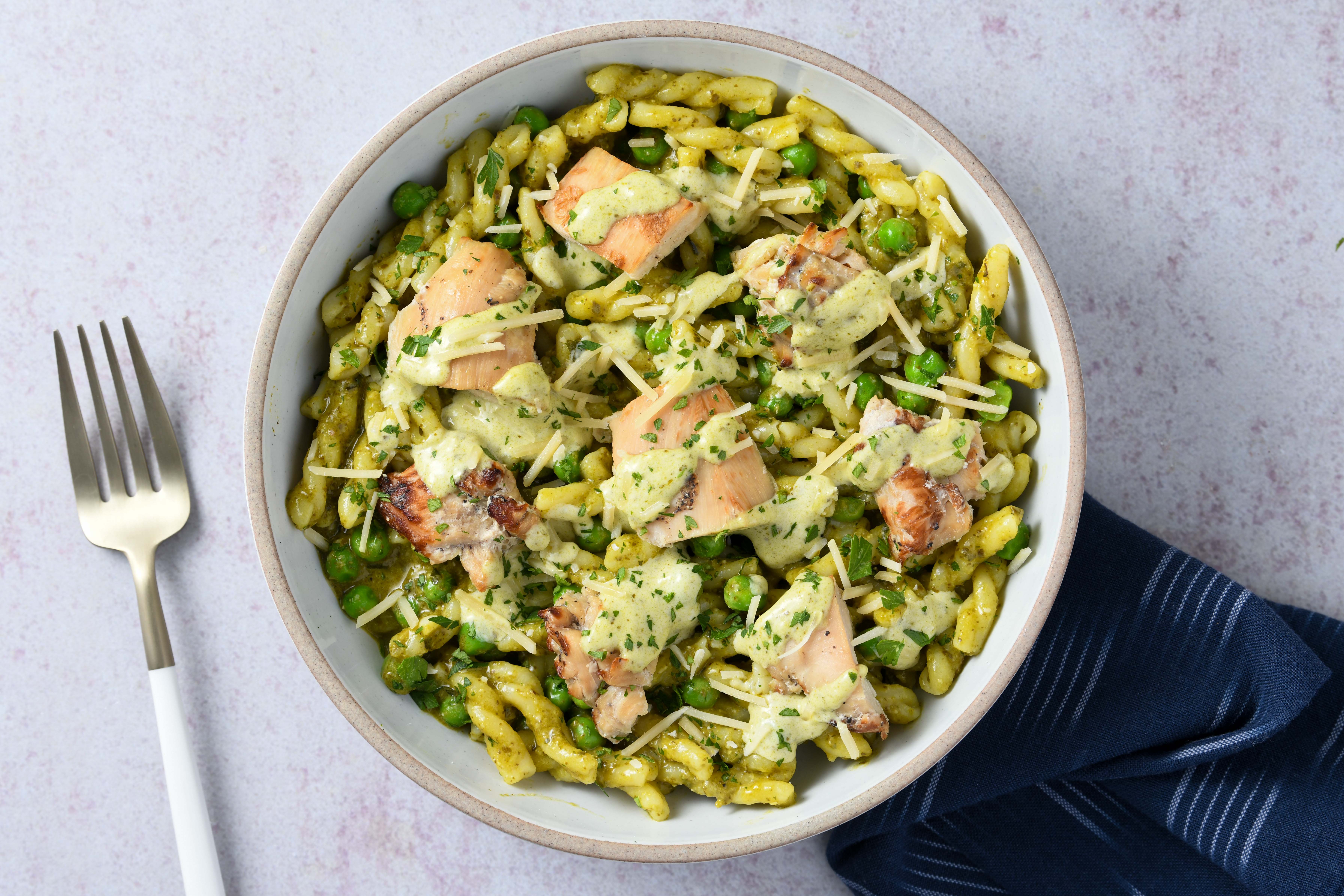 Basil Pesto Chicken Gemelli