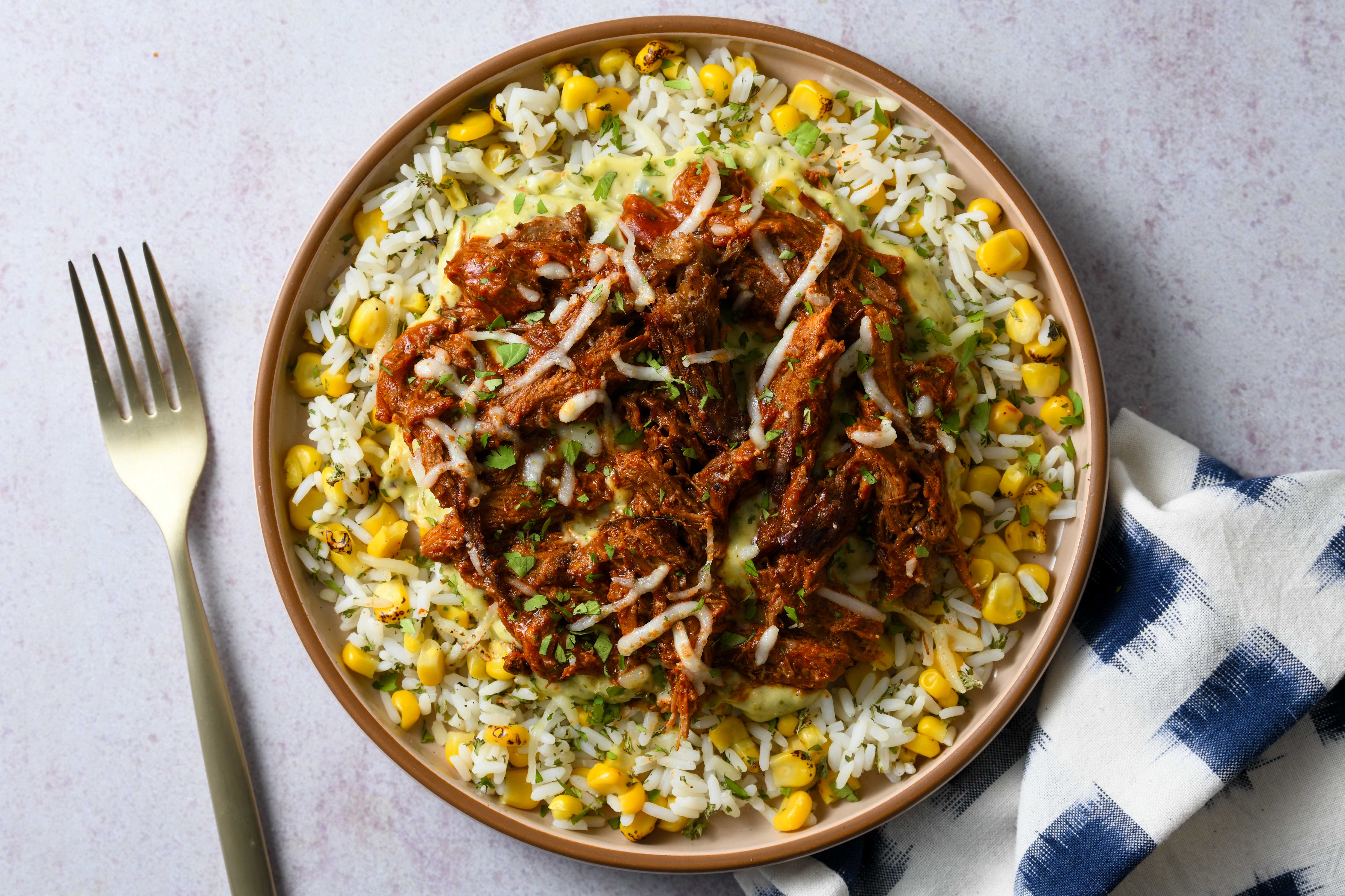 Spicy Beef Barbacoa Rice Bowl