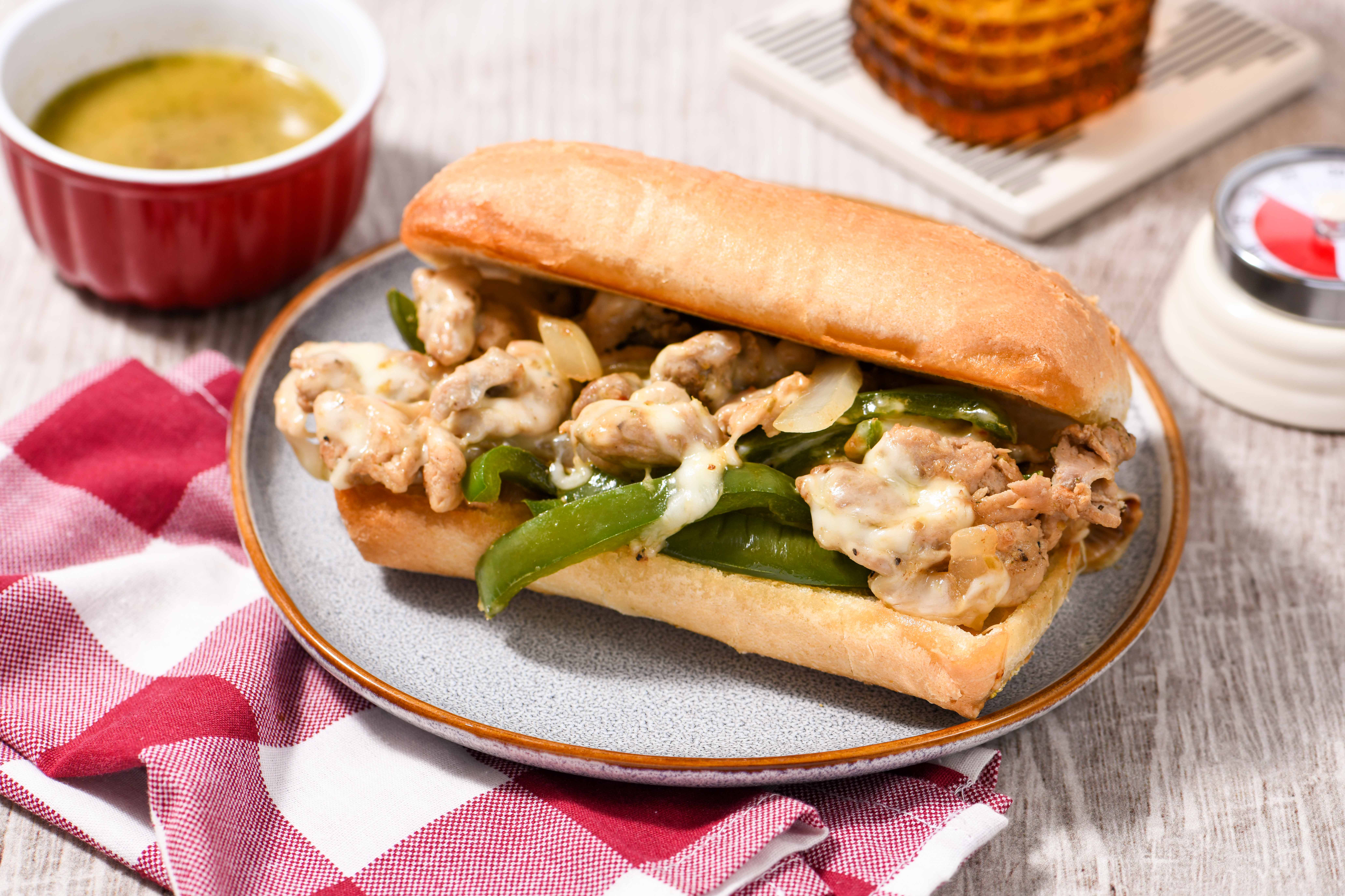 Pork and Pepper Dip Sandwich Au Jus (With Broth)